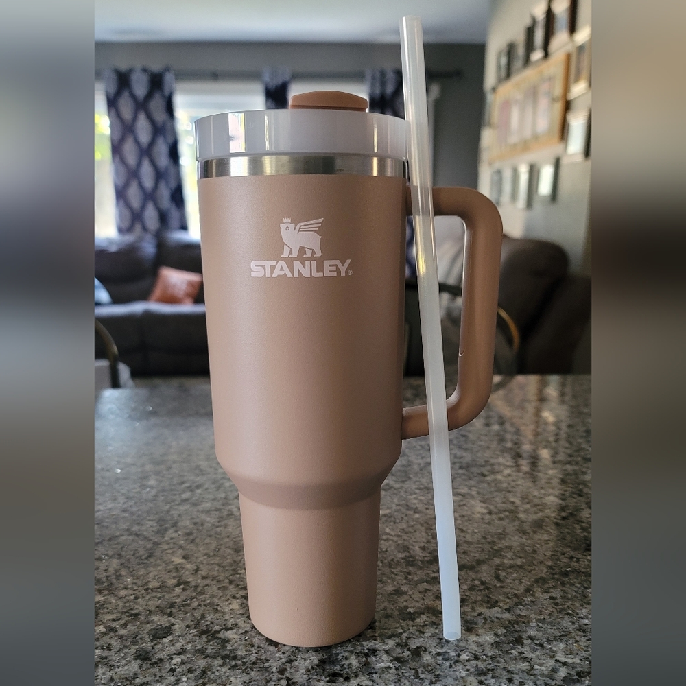 Stanley Almond Rose 40 Oz. Travel Mug with Handle and Straw